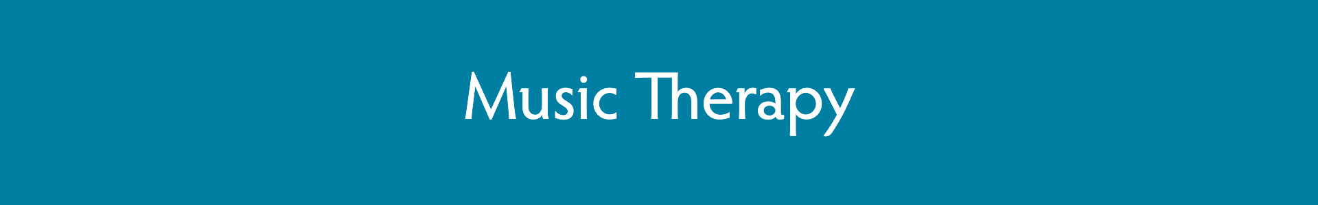 Blue rectangle with white text that says "Music Therapy"